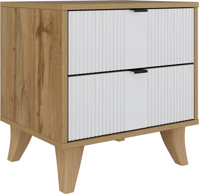 Прикроватная тумба Лорена, дуб вотан / белый