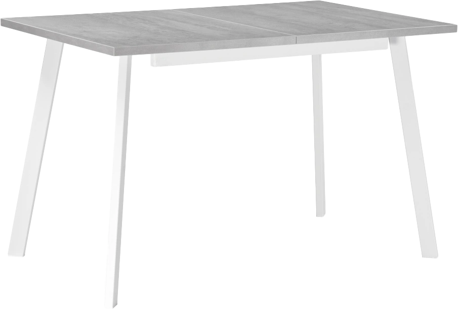 Кухонный стол раздвижной Колон Лофт, 120(160)x75, ЛДСП, бетон, каркас белый матовый
