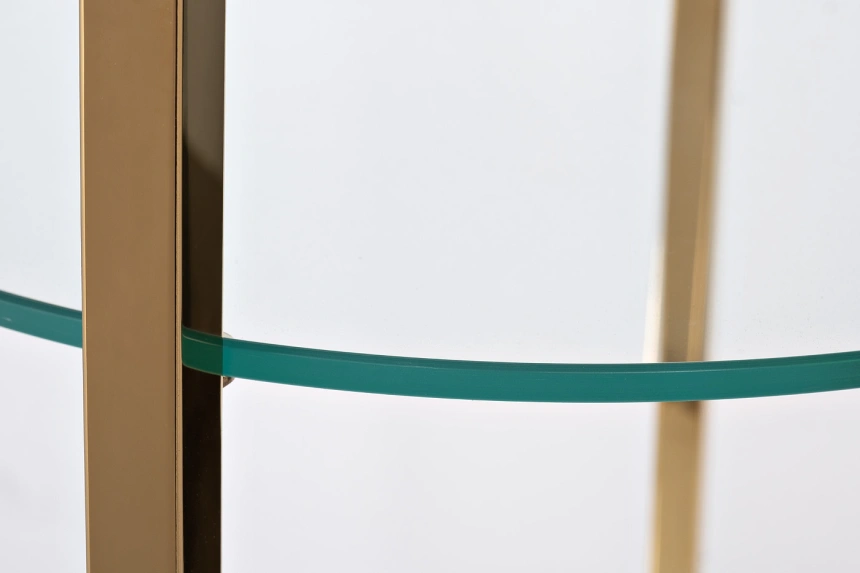 Стеллаж 47ED-00501, со стеклянными полками, золото