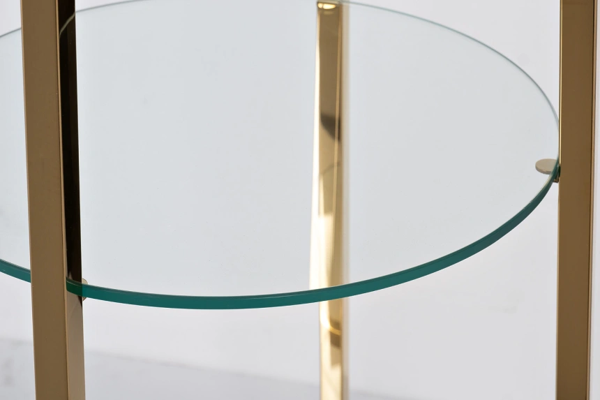 Стеллаж 47ED-00501, со стеклянными полками, золото