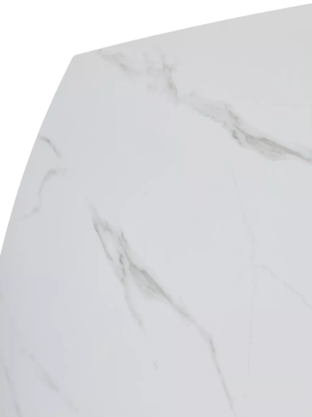 Кухонный раздвижной стол Balde 120, Matt  White Marble Solid Ceramic, Black