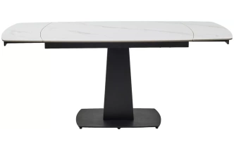 Кухонный раздвижной стол Balde 120, Matt  White Marble Solid Ceramic, Black