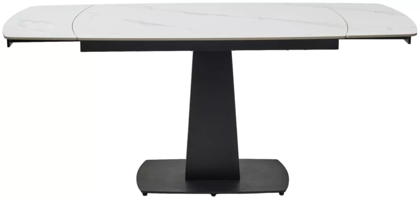 Кухонный раздвижной стол Balde 120, Matt  White Marble Solid Ceramic, Black