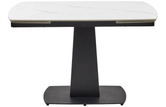 Кухонный раздвижной стол Balde 120, Matt  White Marble Solid Ceramic, Black