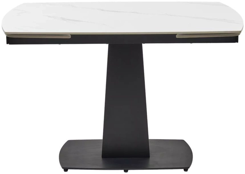 Кухонный раздвижной стол Balde 120, Matt  White Marble Solid Ceramic, Black
