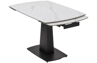 Кухонный раздвижной стол Balde 120, Matt  White Marble Solid Ceramic, Black