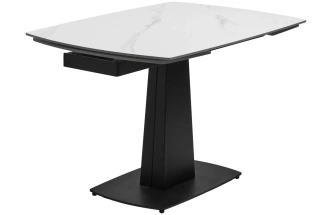 Кухонный раздвижной стол Balde 120, Matt  White Marble Solid Ceramic, Black