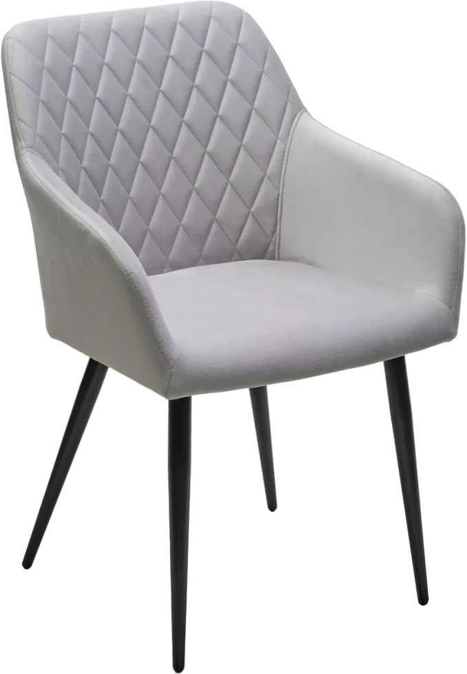 Стул Brandy-X, мягкий, Светло-серый BM-4, велюр, черный каркас, велюр