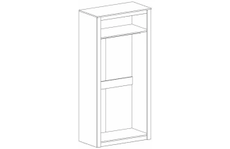 Шкаф двухдверный Даллас, распашной для одежды, дуб винтерберг / таксония