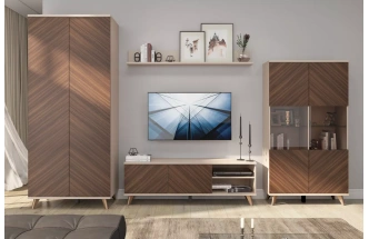 Гостиная модульная Хармони 1, Бежевый / Древесный