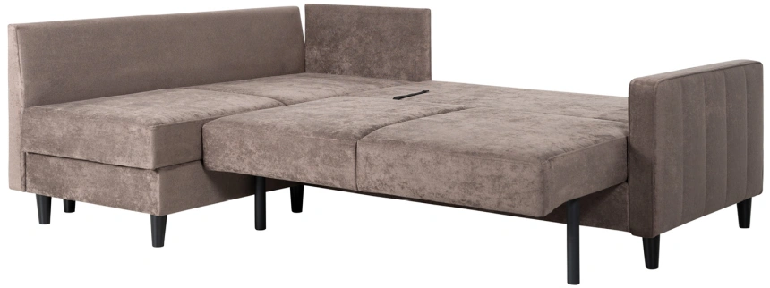 Диван угловой Арно, Лаки 06 (коричневый), Вертикаль 910 (серый)