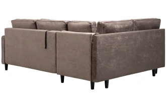 Диван угловой Арно, Лаки 06 (коричневый), Вертикаль 910 (серый)
