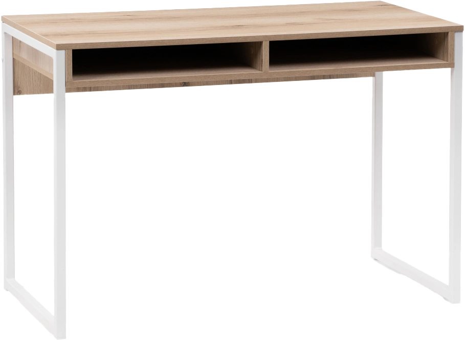 Стол письменный Леон Лофт, дуб делано светлый / матовый белый