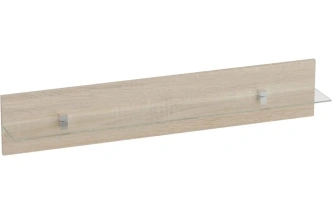 Полка Элана, открытая, дуб сонома / стекло