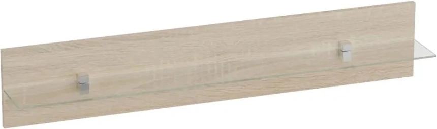 Полка Элана, открытая, дуб сонома / стекло