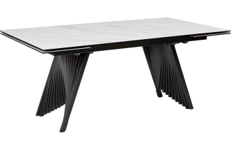 Кухонный стол раздвижной Ivar 180, Marbles KL-99 Белый мрамор, итальянская керамика