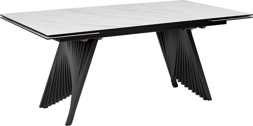 Кухонный стол раздвижной Ivar 180, Marbles KL-99 Белый мрамор, итальянская керамика