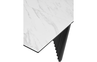 Кухонный стол раздвижной Ivar 180, Marbles KL-99 Белый мрамор, итальянская керамика