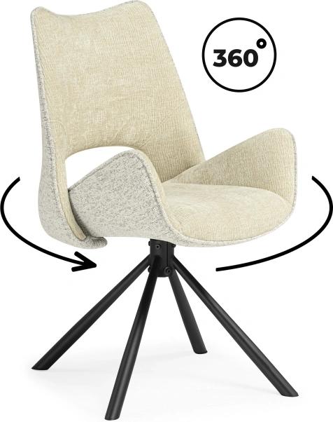 Стул на металлокаркасе Balaton 360, крутящийся, бежевый / черный