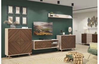 Гостиная модульная Хармони 2, Бежевый / Древесный