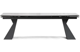 Обеденный раздвижной стол Денхольм, 240(290)х100х75, керамика, rystal onyx bianco / черный