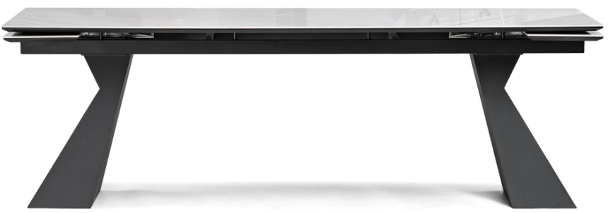 Обеденный раздвижной стол Денхольм, 240(290)х100х75, керамика, rystal onyx bianco / черный