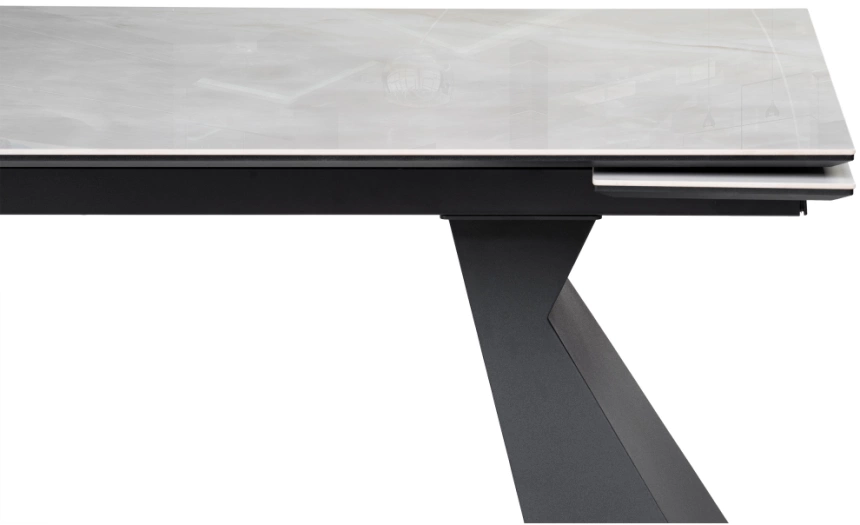 Обеденный раздвижной стол Денхольм, 240(290)х100х75, керамика, rystal onyx bianco / черный