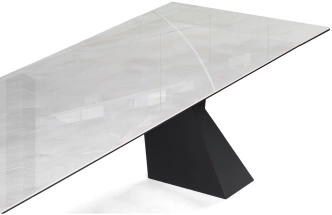 Обеденный раздвижной стол Денхольм, 240(290)х100х75, керамика, rystal onyx bianco / черный