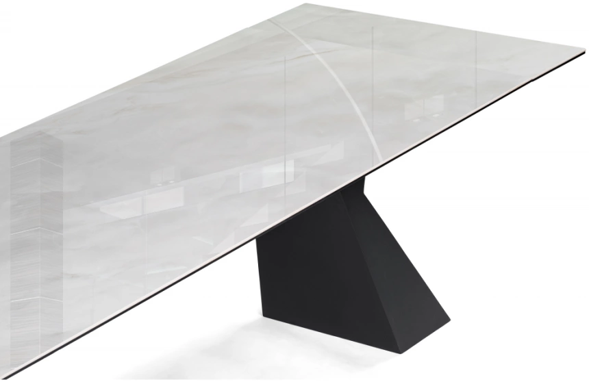 Обеденный раздвижной стол Денхольм, 240(290)х100х75, керамика, rystal onyx bianco / черный