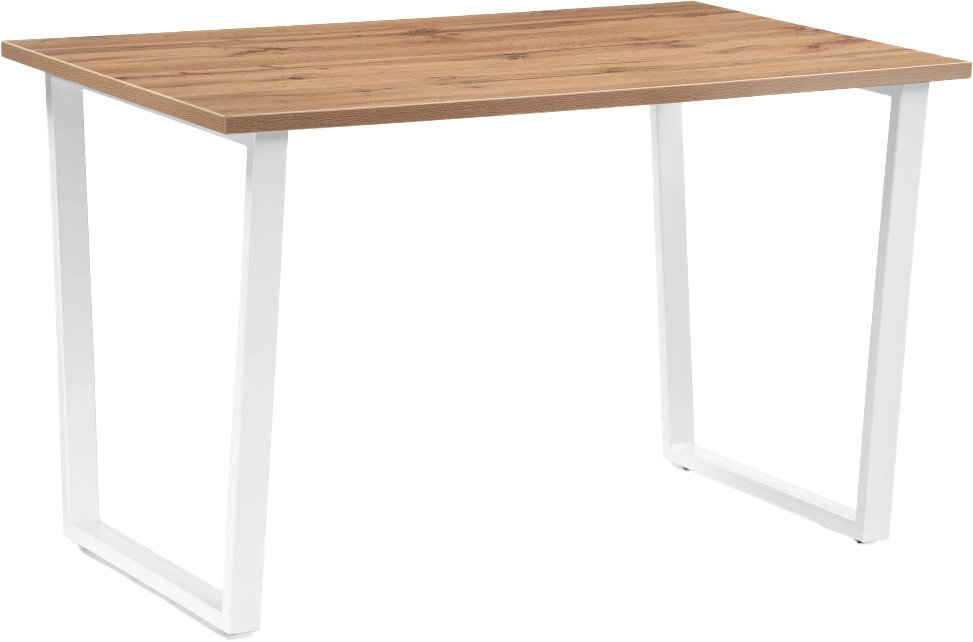 Кухонный стол Лота Лофт, 120x74, ЛДСП, дуб вотан, каркас матовый белый