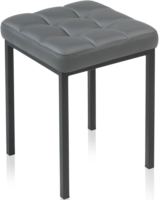 Табурет Байя, кожзам, темно-серый / черный матовый