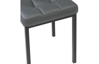 Табурет Байя, кожзам, темно-серый / черный матовый
