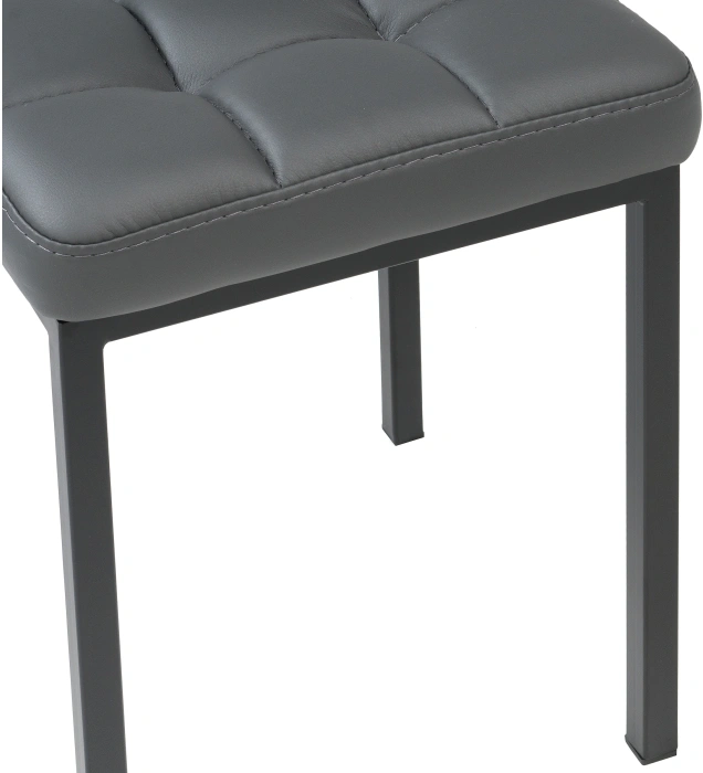 Табурет Байя, кожзам, темно-серый / черный матовый