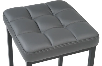 Табурет Байя, кожзам, темно-серый / черный матовый