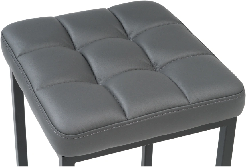 Табурет Байя, кожзам, темно-серый / черный матовый