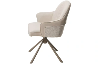 Стул Rikard, поворотный, кремовый Riely-111 / Present-120, шенилл - велюр, латте каркас