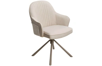 Стул Rikard, поворотный, кремовый Riely-111 / Present-120, шенилл - велюр, латте каркас