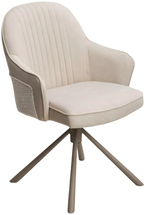 Стул Rikard, поворотный, кремовый Riely-111 / Present-120, шенилл - велюр, латте каркас