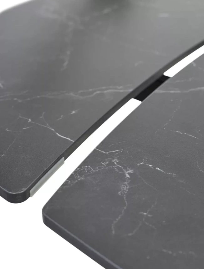 Обеденный раздвижной стол Balde 140, Matt Black Marble Solid Ceramic, Black