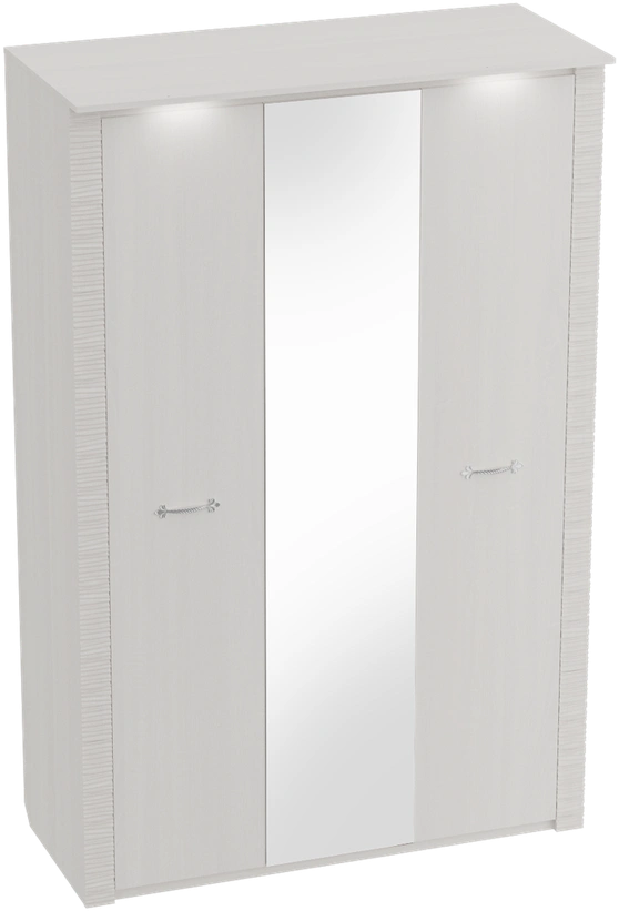 Шкаф трехдверный Элана, 143x64.5x218.5, распашной с зеркалом, бодега белая