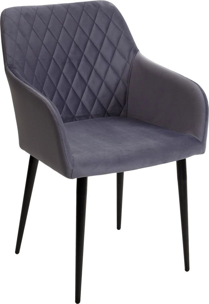 Стул Brandy-X, мягкий, Серый #27, велюр, черный каркас