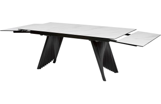 Кухонный стол раздвижной Ivar 200, Marbles KL-99 Белый мрамор, итальянская керамика