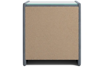 Тумба прикроватная Аризона, мягкая, с ящиками, велюр, альба темно-серый