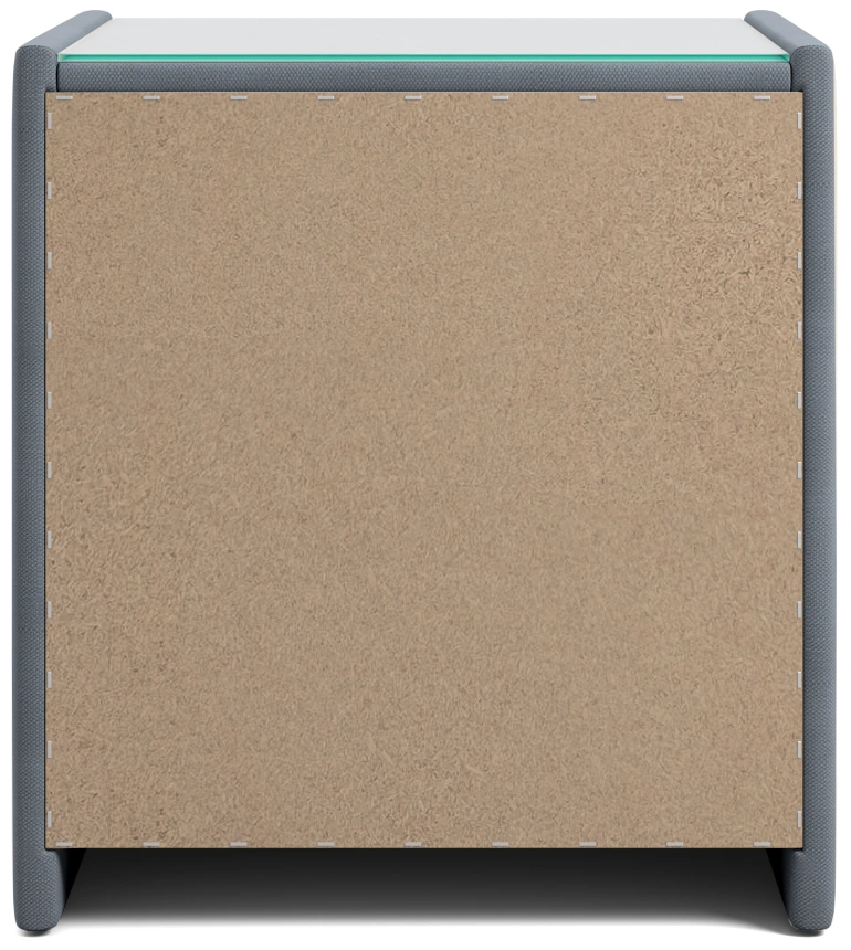 Тумба прикроватная Аризона, мягкая, с ящиками, велюр, альба темно-серый