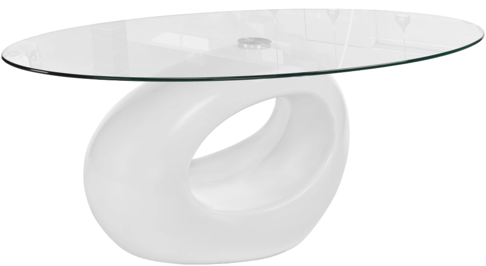 Журнальный стол Orfeo, стекло, прозрачный, каркас белый