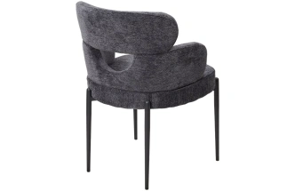 Стул Valter, мягкий, Raven18 серый, ткань , черный каркас