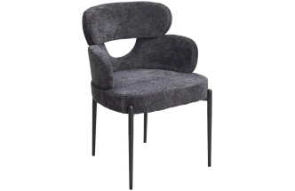 Стул Valter, мягкий, Raven18 серый, ткань , черный каркас