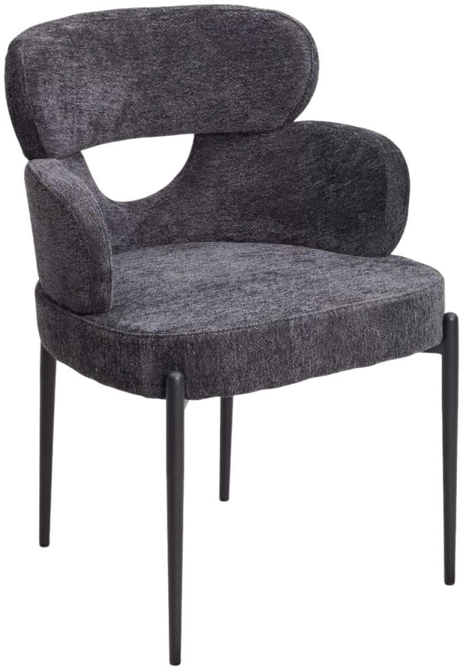 Стул Valter, мягкий, Raven18 серый, ткань , черный каркас