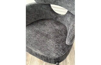 Стул Valter, мягкий, Raven18 серый, ткань , черный каркас