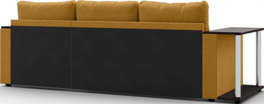 Диван угловой Атланта, модель 110, Savana Plus yellow (соломенный) / ECOstile Chocolate / венге